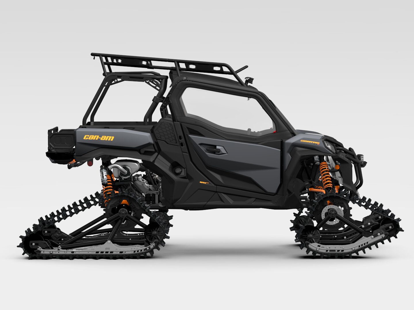 Concept render of the Can-Am Commander XT-P on four tracks, side profile