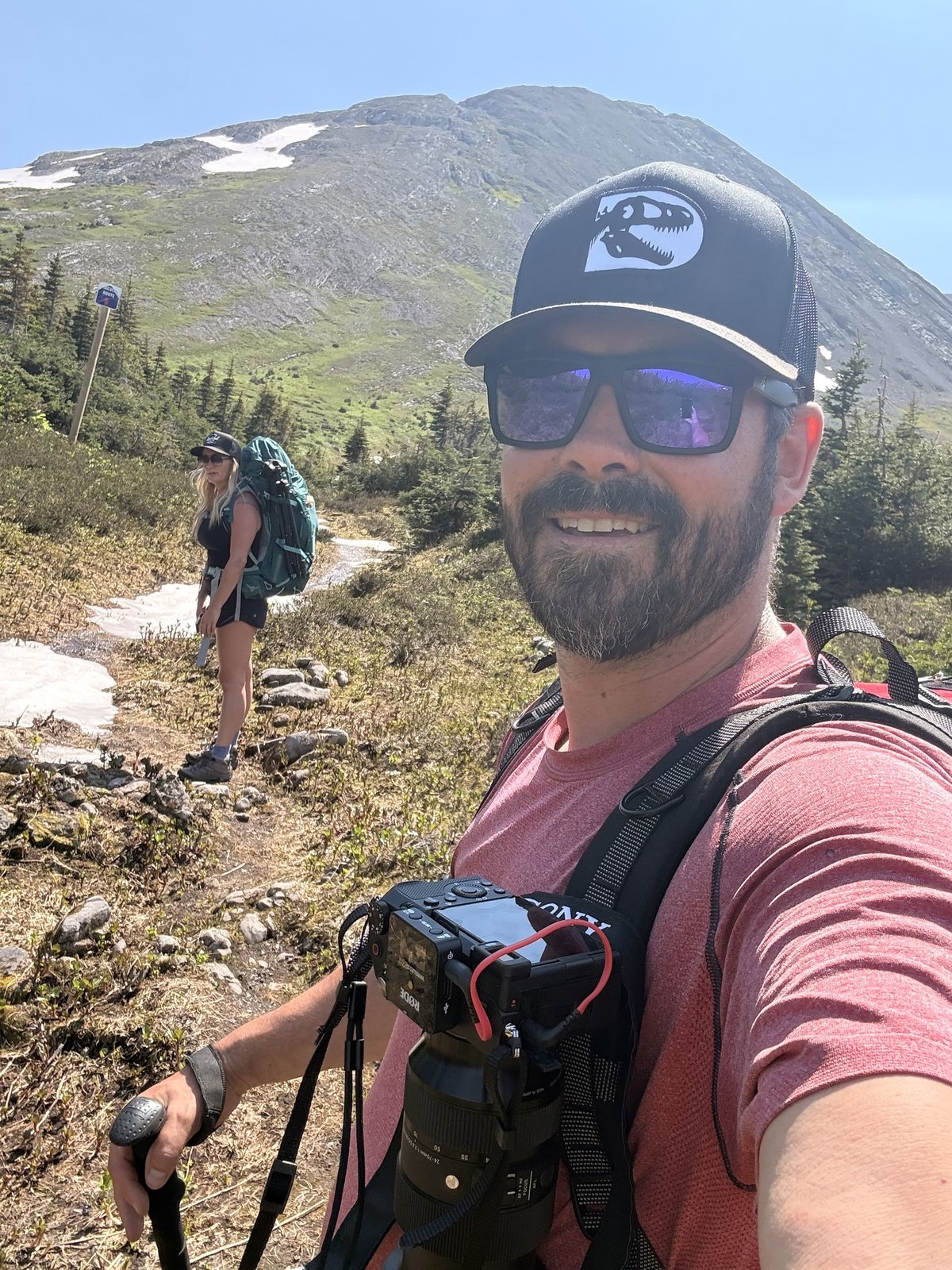 Ryan up on the Windfall Lake trail with Stacie, Tumbler Ridge